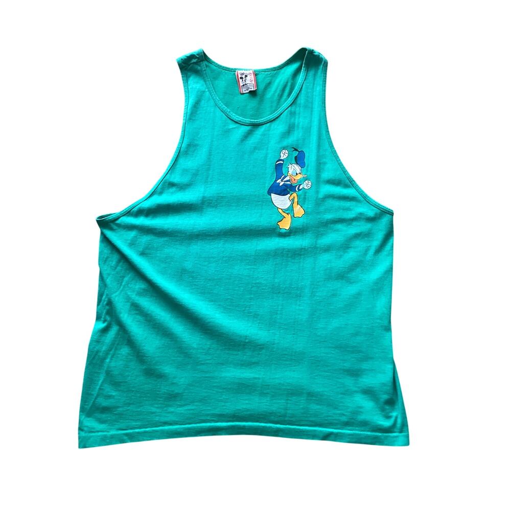 Disney Teal Men's XL Vintage Donald Duck Tank Top made‎ in the usa